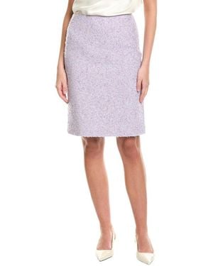 St. John Lurex Baby Eyelash Pencil Skirt - Purple