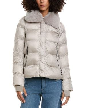 Dawn Levy Vera Down Fur Trim Jacket - Gray