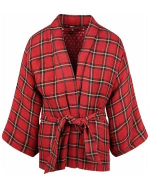 Gucci Linen-blend Bathrobe - Red