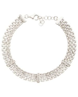 Meshmerise 0.15 Ct. Tw. Diamond 18K Over Bangle Bracelet - Metallic