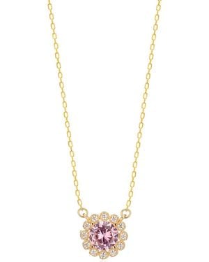 Gabi Rielle Modern Touch Collection 14k Over Silver Cz Necklace - Metallic