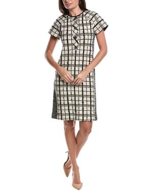 St. John Tweed Wool-Blend Dress - White