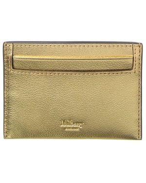 Mulberry Metallic Leather Card Case - Natural