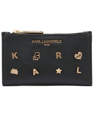 Karl Lagerfeld Leather Card Case - Black