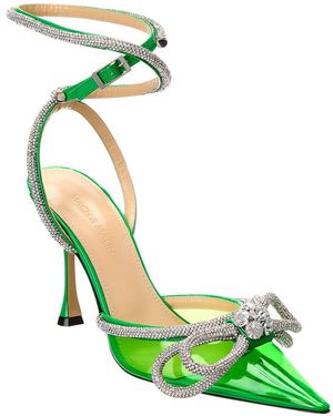 Mach & Mach Double Bow Vinyl & Leather Pump - Green