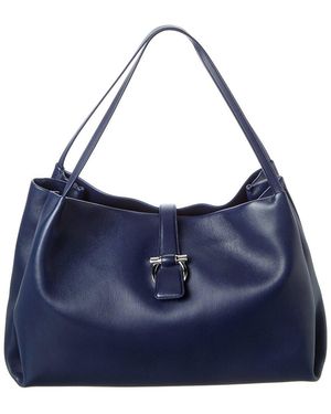 Ferragamo Mia Leather Tote - Blue