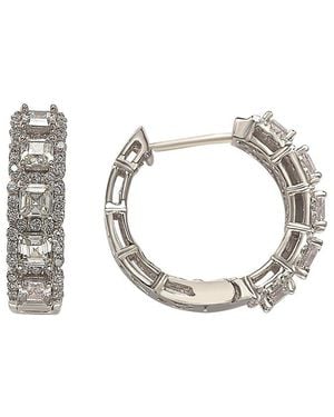 Suzy Levian CZ Jewelry Suzy Levian Silver Cz Hoops - Metallic