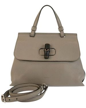 Gucci Bamboo Handbag 2way (authentic Pre-loved) - Natural