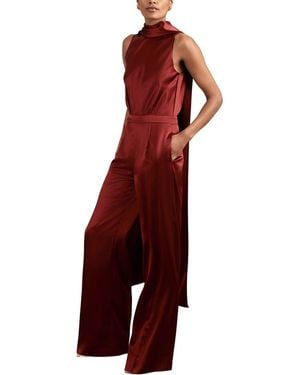 Reiss Farah Wide Leg Jumpsuit - Red