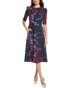 Teri Jon Scuba Midi Dress - Blue