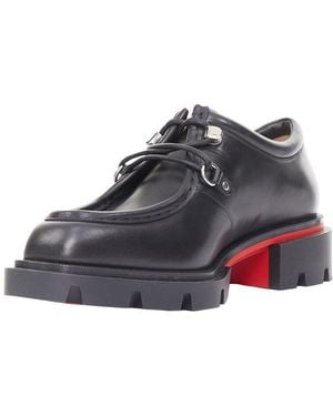 Christian Louboutin Leather Our Pabelito Lug Derby (Authentic Pre-Loved) - Brown