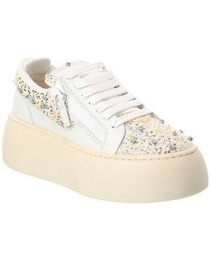 Giuseppe Zanotti Alma Leather Platform Trainer - White