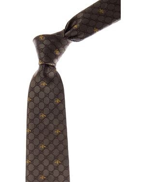 Gucci Beige GG Silk Tie - Natural