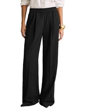 Reiss Remi Side Stripe Wide Leg Trouser - Black