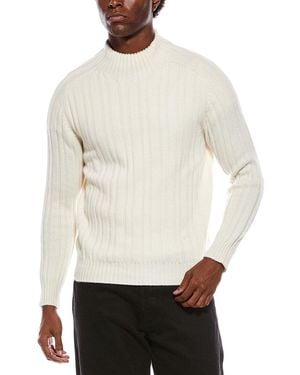 Isaia Knit Cashmere Mock Neck Jumper - White