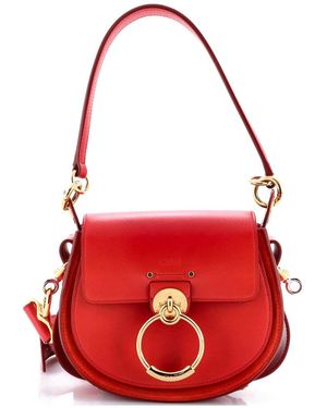 Chloé Tess Bag Leather Small (authentic Pre-loved) - Red