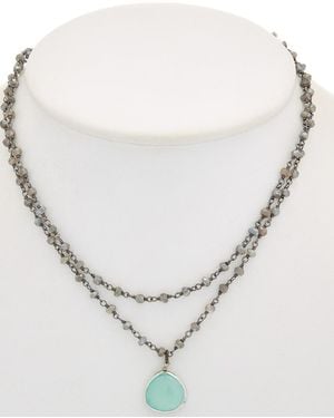Rachel Reinhardt Jewelry Silver Gemstone Necklace - White