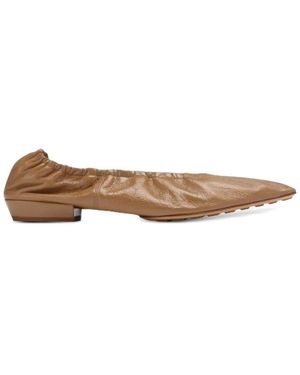 Bottega Veneta Leather Ballerina Flat - Brown
