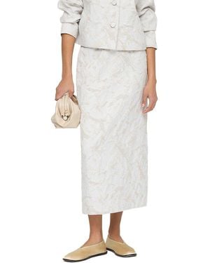 Lafayette 148 New York Straight Midi Skirt - White