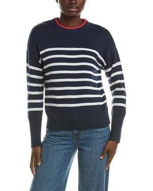 525 America Stripe Crewneck Linen-blend Pullover - Blue