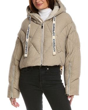 Khrisjoy Khris Rhinestone Crop Puffer Down Jacket - Brown