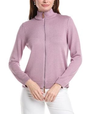 Lafayette 148 New York Fitted Bomber Jacket - Purple