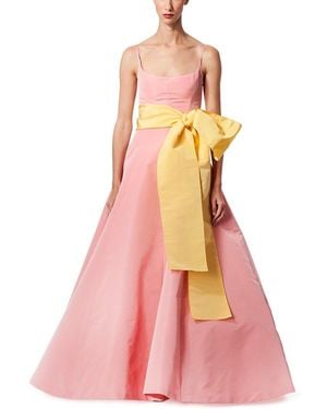 Carolina Herrera Spaghetti Strap Scoop Neck Silk Full Dress - Pink