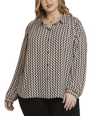 NYDJ Plus Modern Blouse - Gray