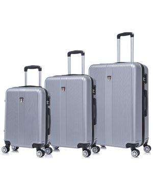 TUCCI Italy Lustria 3pc Hardside Luggage Set - Gray