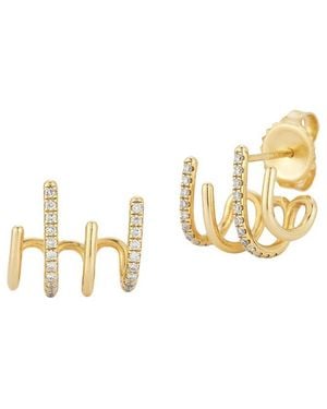 Nephora 14k 0.21 Ct. Tw. Diamond Cuff Earrings - Metallic