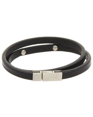 Saint Laurent Leather Bracelet - Black