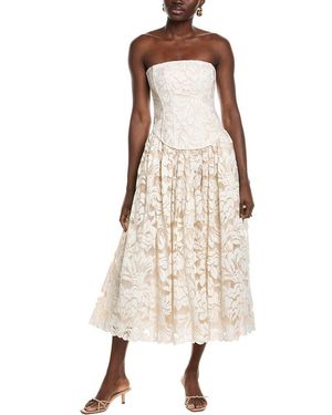 Toccin Melody Corset Midi Dress - Natural