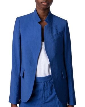 Zadig & Voltaire Very Tailleur Linen-Blend Blazer - Blue