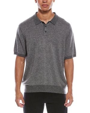 Vince Birdseye Wool & Cashmere-Blend Polo Shirt - Grey