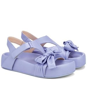 Agl Attilio Giusti Leombruni Jane Ribbon Leather Sandal - Blue