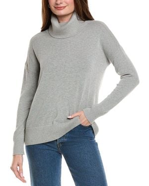 Hannah Rose Boxy Turtleneck Cashmere-Blend Jumper - Grey