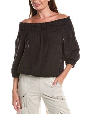 XCVI Jolia Gauze Top - Black