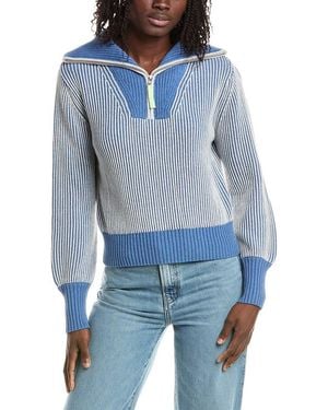 Isla Verity Plaited Rib 1/4-Zip Jumper - Blue