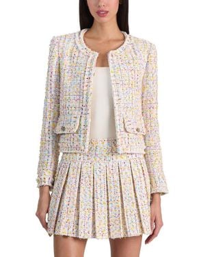 Alice + Olivia Landon Cropped Box Jacket - White