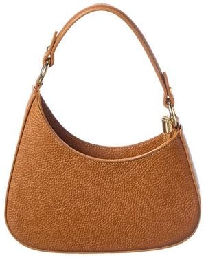 Italian Leather Shoulder Bag - Brown