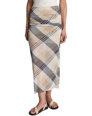 Kenneth Cole Pull On Mesh Midi Skirt - Natural