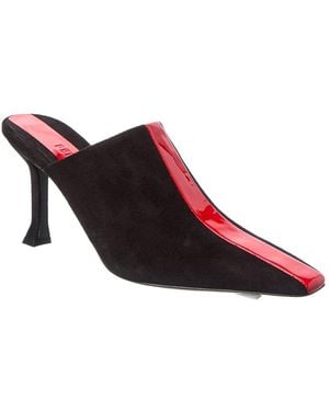 Ferragamo Sophye Suede & Patent Mule - Red
