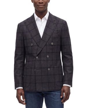 Corneliani Cc Collection Academy Soft Windowpane Wool & Mohair-Blend Blazer - Blue