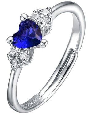 Genevive Jewelry Silver Cz Ring - Blue