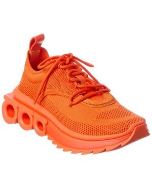 Ferragamo Ferragamo Nima Leather-Trim Trainer - Orange