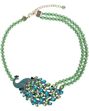 Eye Candy LA Alessandra Peacock Beaded Necklace - Green