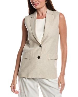 Marella Linen Blazer Vest - Natural
