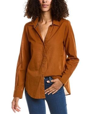 Michael Stars Joanna Button-down Shirt - Orange
