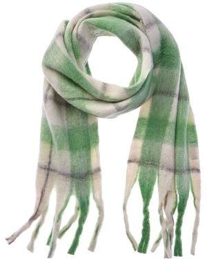 La Fiorentina Fringe Plush Scarf - Green