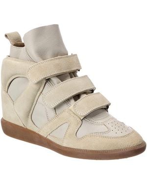 Isabel Marant Buckee Suede High-Top Sneaker - White